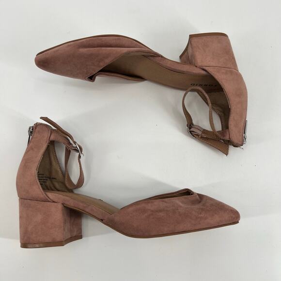 Torrid plus size Mauve Pink Faux Suede D'Orsay Ankle Strap Pump size 8.5 wide - Picture 7 of 8